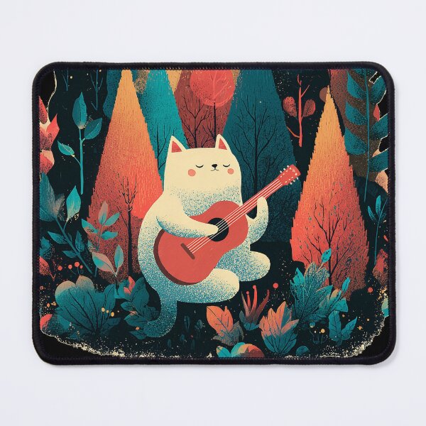 Item preview, Cat Playing Guitar in Autumn Forest – Music Cat designed and sold by D-Oles-Mercher.