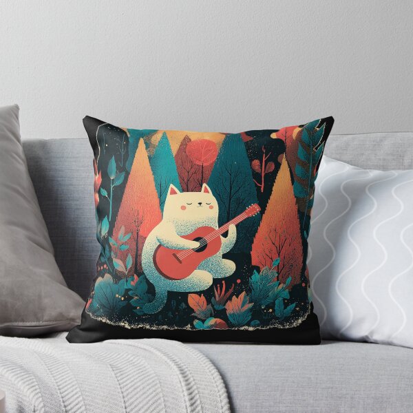Item preview, Cat Playing Guitar in Autumn Forest – Music Cat designed and sold by D-Oles-Mercher.