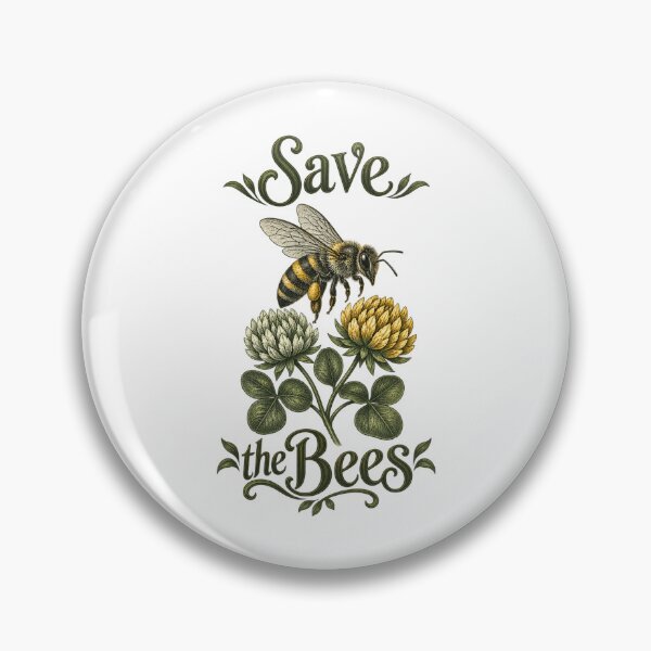 Item preview, Save the Bees | Cottagecore Pollinator Botanical | Bee Lover Gift designed and sold by Brackenlume Studio.