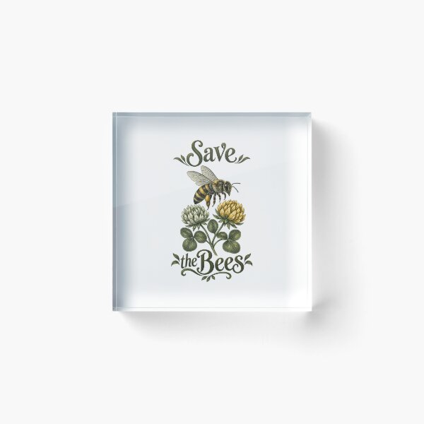 Item preview, Save the Bees | Cottagecore Pollinator Botanical | Bee Lover Gift designed and sold by Brackenlume Studio.