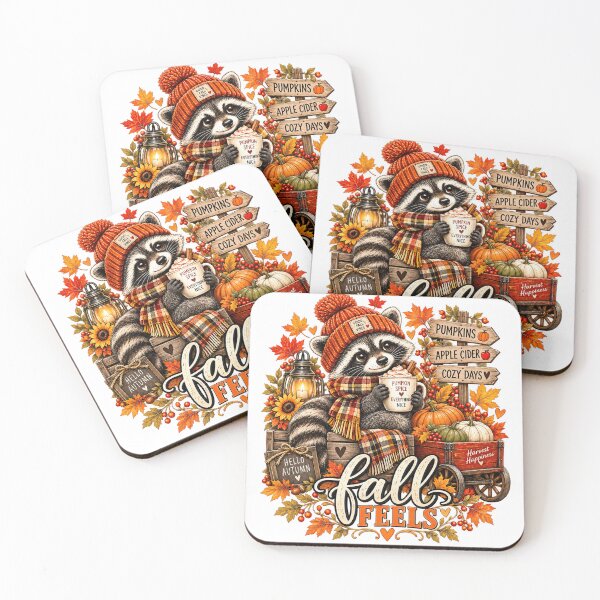 Item preview, Fall Feels Cozy Raccoon Pumpkin Spice Autumn designed and sold by KireVeronica.