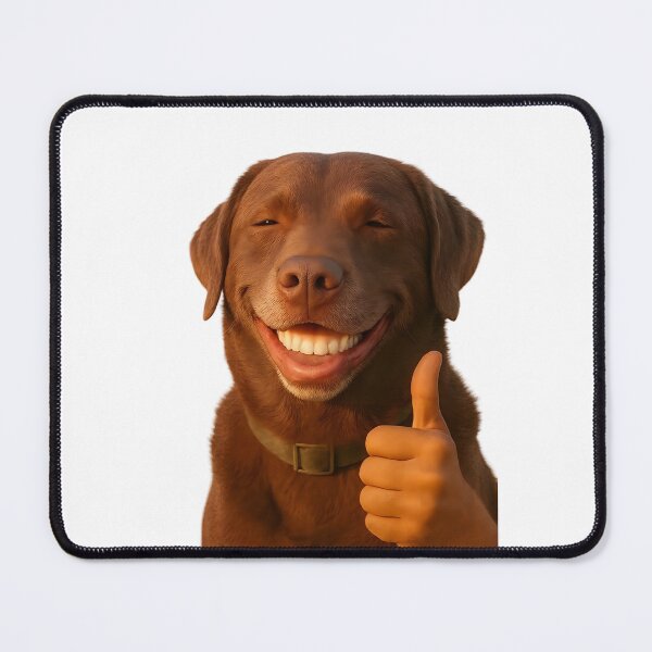 Item preview, Funny Smiling Dog Thumbs Up | Happy Chocolate Labrador Meme designed and sold by Kruti Collection.