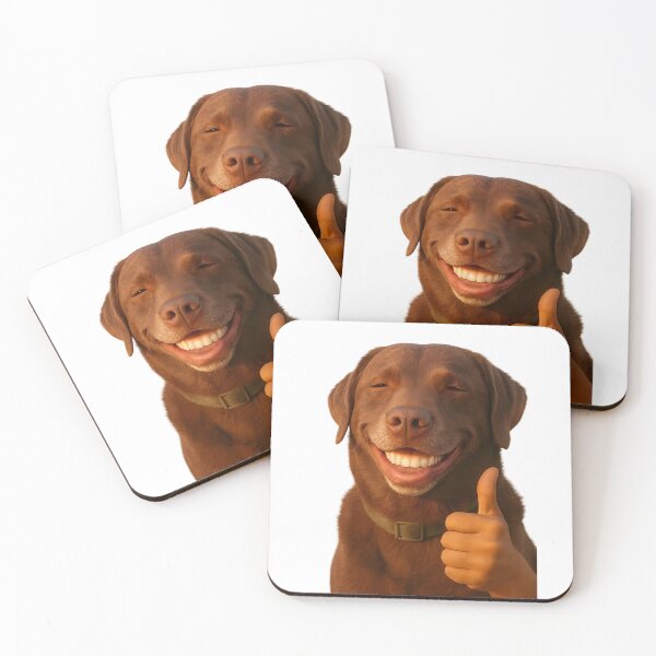 Item preview, Funny Smiling Dog Thumbs Up | Happy Chocolate Labrador Meme designed and sold by Kruti Collection.