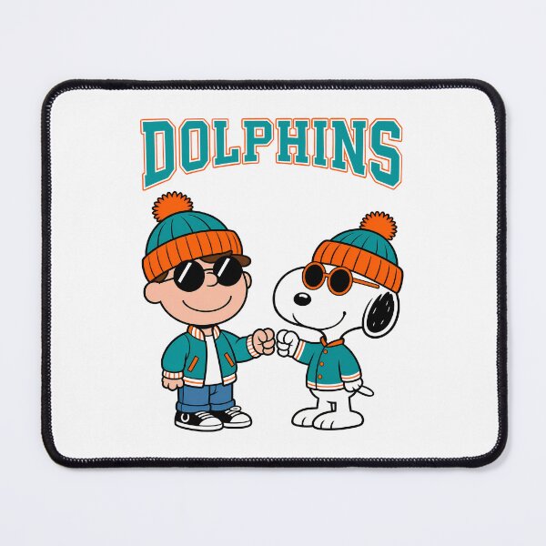 Item preview, Charlie Brown & Snoopy Miami Dolphins Football Retro F311 designed and sold by GLUVY-THEME.