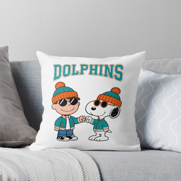 Item preview, Charlie Brown & Snoopy Miami Dolphins Football Retro F311 designed and sold by GLUVY-THEME.