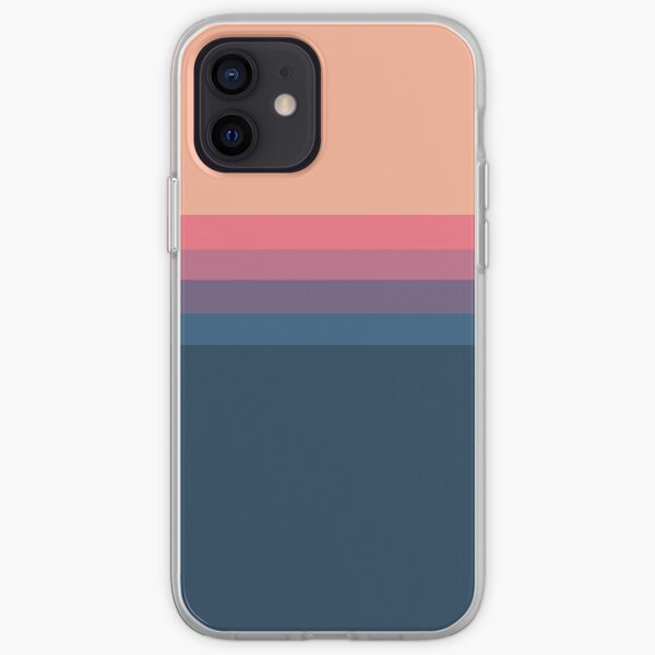 Coral blue Color blocks pattern iPhone Soft Case