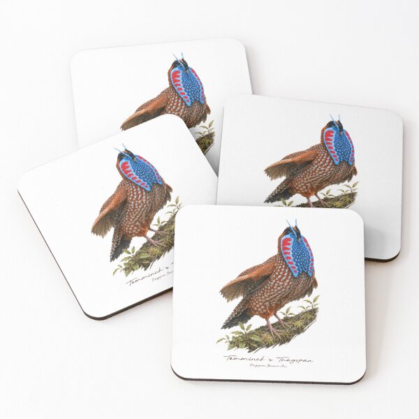 Item preview, Temminck's Tragopan on Mossy Branch Bird Illustration designed and sold by Takeda-art.