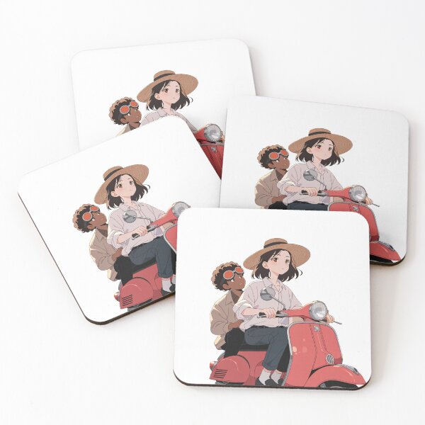 Item preview, Red Motobike Scooter Manga with Friend designed and sold by zangess1.