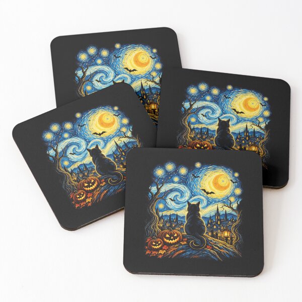 Item preview, Black Cat Starry Night Van Gogh Halloween Costume Men Women designed and sold by Machomanshop.