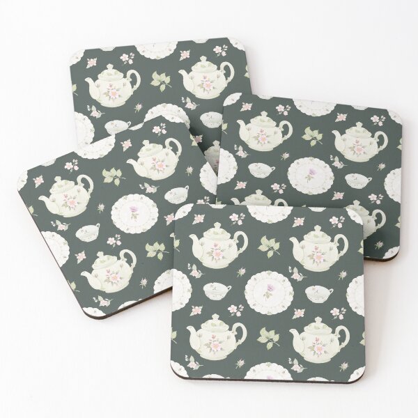 Item preview, Vintage Rose Teapot Watercolor Pattern designed and sold by Sagi Jane Art.