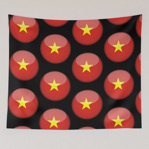 Item preview, Vietnamese 3D Round Flag Vietnamese Pride Design designed and sold by YAZ.