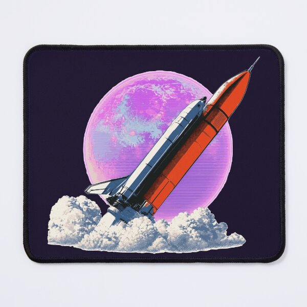 Item preview, Synthwave Space Shuttle Rocket Launch Vaporwave Retro Art designed and sold by KungPowUnicorn.