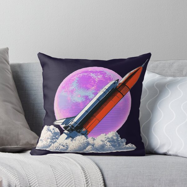 Item preview, Synthwave Space Shuttle Rocket Launch Vaporwave Retro Art designed and sold by KungPowUnicorn.
