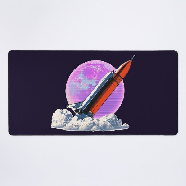 Item preview, Synthwave Space Shuttle Rocket Launch Vaporwave Retro Art designed and sold by KungPowUnicorn.