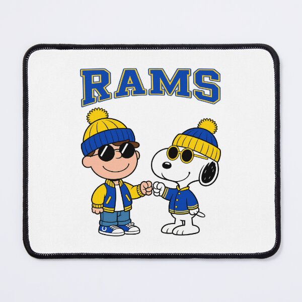 Item preview, Charlie Brown & Snoopy Los Angeles Rams Football Retro F313 designed and sold by GLUVY-THEME.
