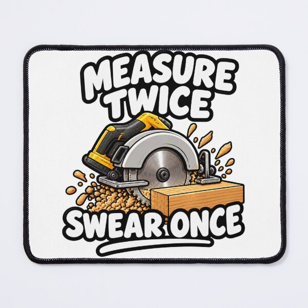 Item preview, Measure Twice Swear Once Funny Carpenter Design designed and sold by Kenzie & Co.