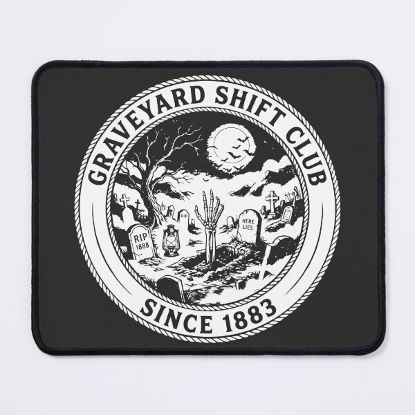 Item preview, Graveyard Shift Club Vintage Cemetery Halloween designed and sold by NUSA NIPA.