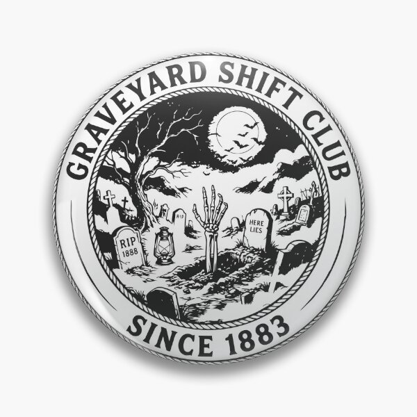 Item preview, Graveyard Shift Club Vintage Cemetery Halloween designed and sold by NUSA NIPA.