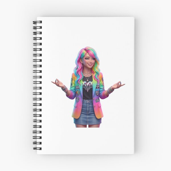 Item preview, Colorful Tokyo Pop Cyberpunk Girl with Patches and Rainbow Hair designed and sold by Zen Motif Japan.