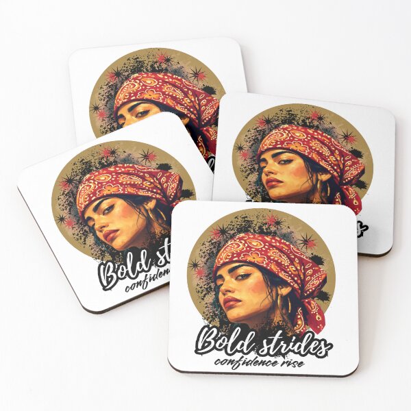 Item preview, Bold strides confidence rise -woman face portrait design. designed and sold by She - artist creations .