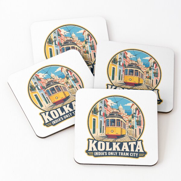 Item preview, Kolkata Tram India Vintage Travel Poster – Calcutta Tram West Bengal Design designed and sold by Globalcitytees.
