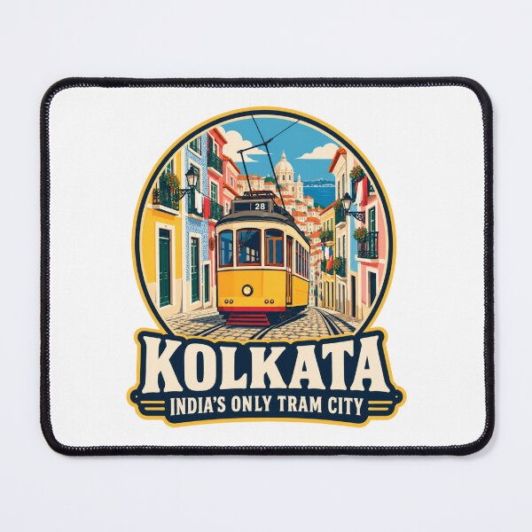 Item preview, Kolkata Tram India Vintage Travel Poster – Calcutta Tram West Bengal Design designed and sold by Globalcitytees.