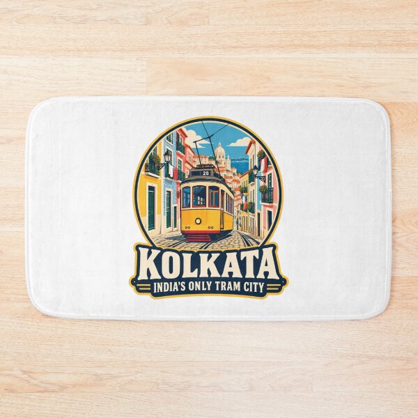 Item preview, Kolkata Tram India Vintage Travel Poster – Calcutta Tram West Bengal Design designed and sold by Globalcitytees.