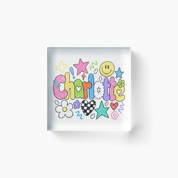 Item preview, Charlotte Colorful Doodle Name Art – Cute Retro Crayon Style designed and sold by looplandger.