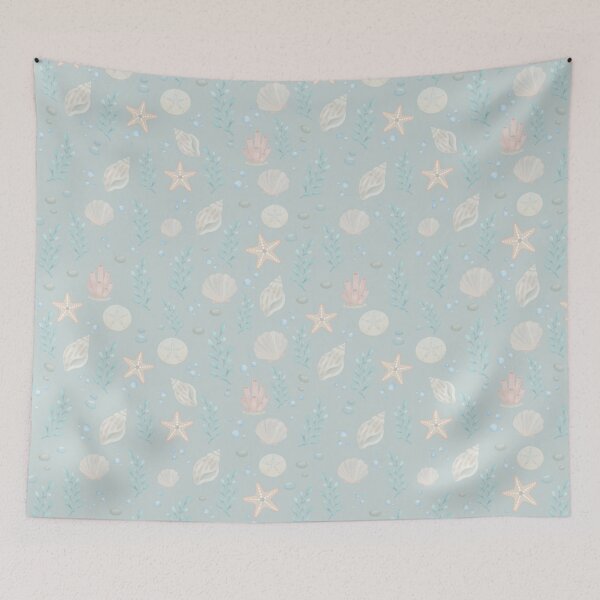 Item preview, Starfish Sand Dollar Coastal Seamless Pattern designed and sold by SheHood.