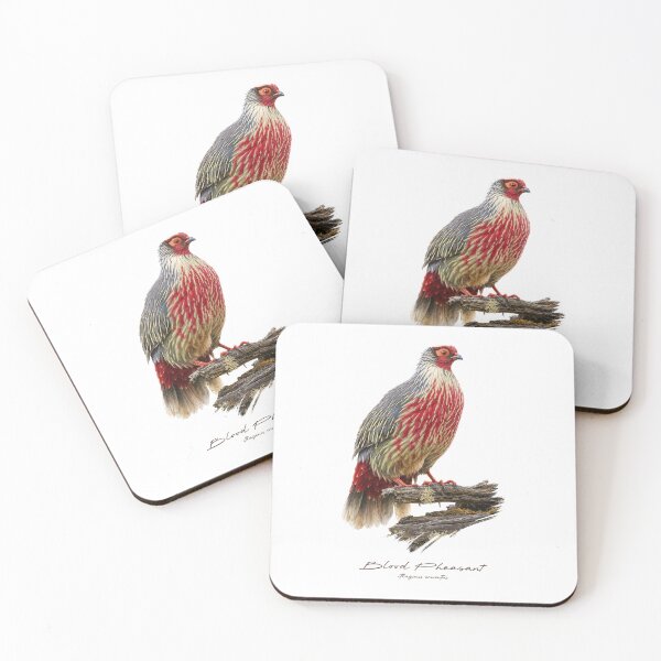 Item preview, Blood Pheasant on Dried Branch Bird Illustration designed and sold by Takeda-art.