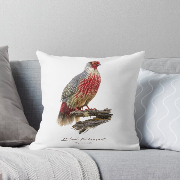 Item preview, Blood Pheasant on Dried Branch Bird Illustration designed and sold by Takeda-art.