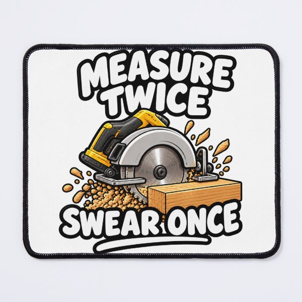 Item preview, Measure Twice Swear Once Funny Carpenter Design designed and sold by Kenzie & Co.