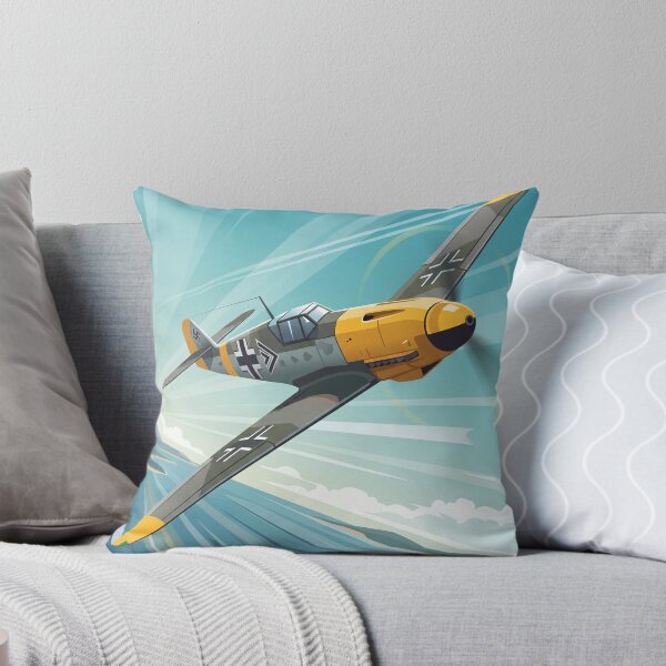Aperçu de l'œuvre Illustration vectorielle du BF 109 Buchon Banking créée et vendue par Airpower Art.