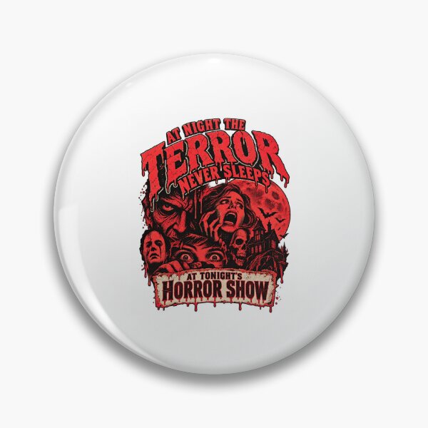 Item preview, At Night The Terror Never Sleeps Retro Horror Show Design designed and sold by SmithOscarShop.