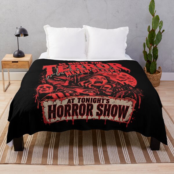 Item preview, At Night The Terror Never Sleeps Retro Horror Show Design designed and sold by SmithOscarShop.