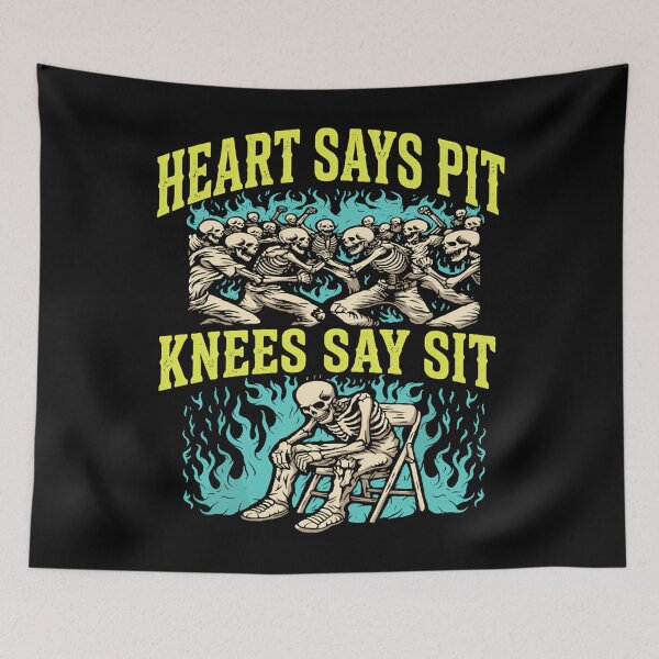 Item preview, Heart Says Pit Knees Say Sit Skeleton Funny designed and sold by boosted-ak.