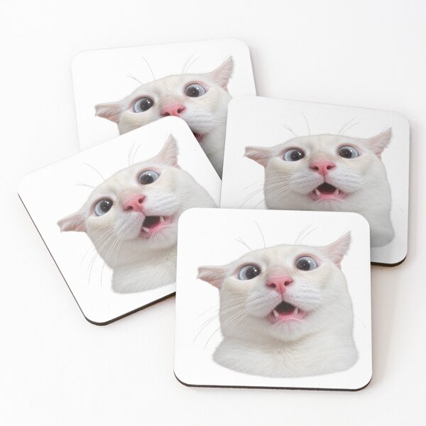 Item preview, Surprised White Cat – Funny Cat Reaction designed and sold by Fozadone.