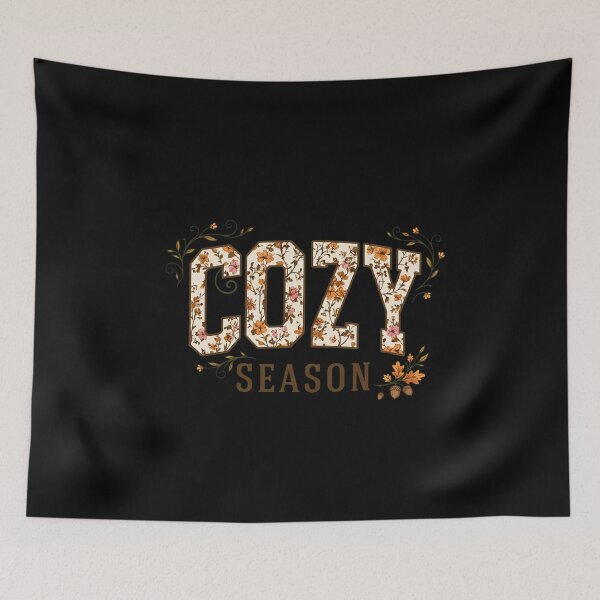 Item preview, Cozy Season Floral Fill Distressed Typography designed and sold by CarmelReichert.
