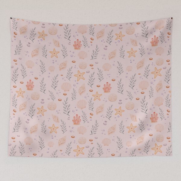 Item preview, Starfish Sand Dollar Coastal Seamless Pattern designed and sold by SheHood.