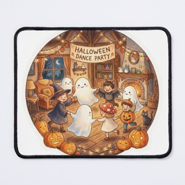 Item preview, Cozy Halloween Dance Party – Cute Ghosts, Witch & Pumpkin Friends designed and sold by PRan18.
