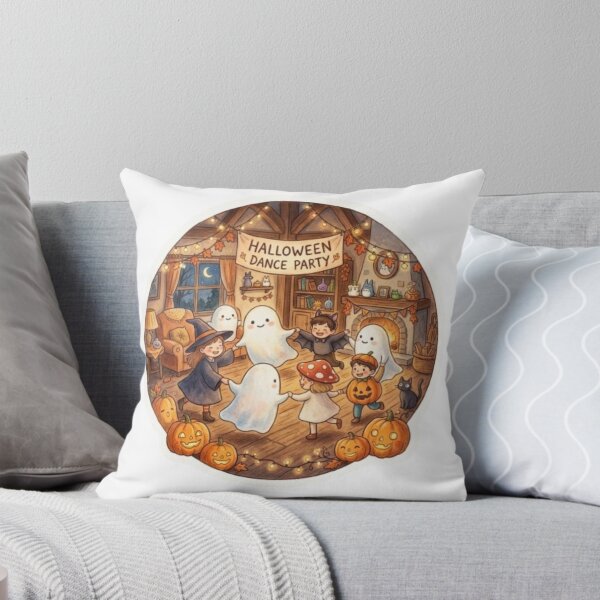Item preview, Cozy Halloween Dance Party – Cute Ghosts, Witch & Pumpkin Friends designed and sold by PRan18.