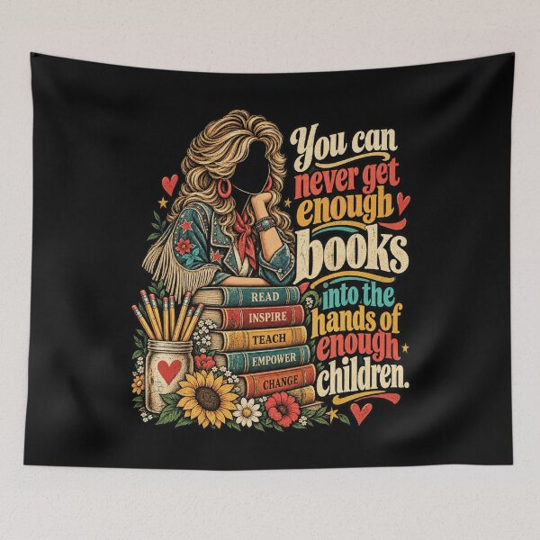 Item preview, You Can Never Get Enough Books Retro Teacher Reading Design designed and sold by SmithOscarShop.