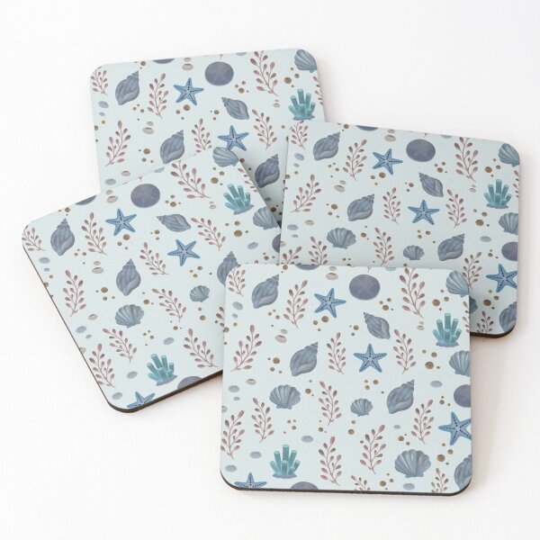 Item preview, Starfish Sand Dollar Coastal Seamless Pattern designed and sold by SheHood.