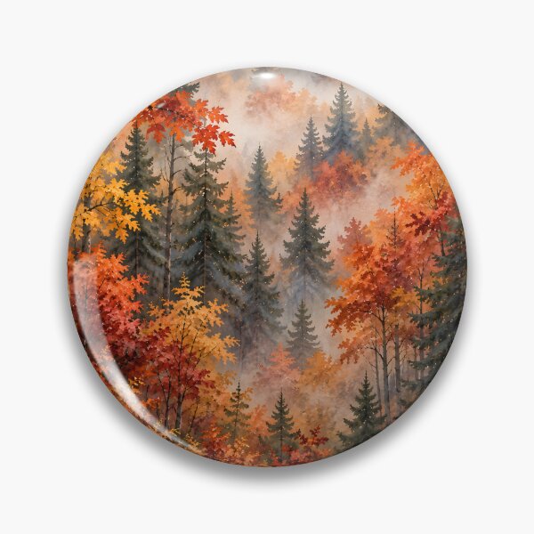 Artikelvorschau, Herbstwaldlandschaft mit Nebel (Aquarell) entworfen und verkauft von blankTeeShirt.