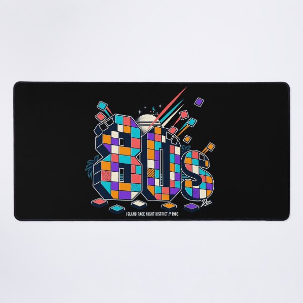 Item preview, Exploding 80s Retro Arcade Night District Graphic designed and sold by Island Pace Design.
