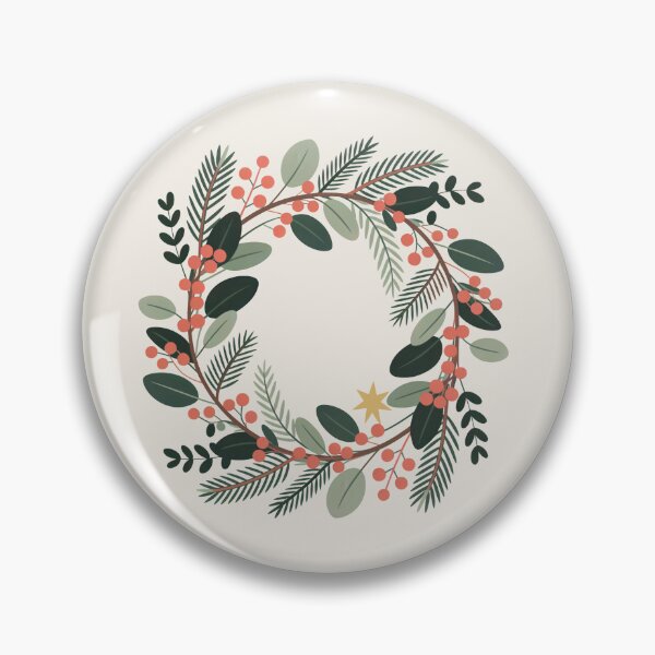 Artikelvorschau, Minimalistischer Kiefern-Weihnachtskranz mit Beeren entworfen und verkauft von TrendMorphic.