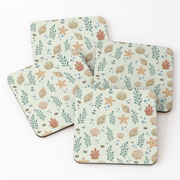 Item preview, Starfish Sand Dollar Coastal Seamless Pattern designed and sold by SheHood.