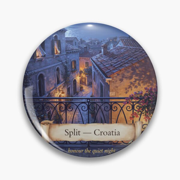 Item preview, Split Moonlit Balcony Streetscape — Romantic Mediterranean Night Art designed and sold by stickercuffs.