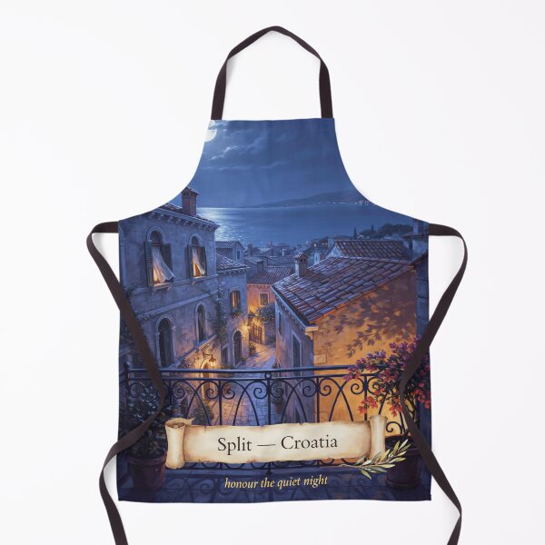 Item preview, Split Moonlit Balcony Streetscape — Romantic Mediterranean Night Art designed and sold by stickercuffs.