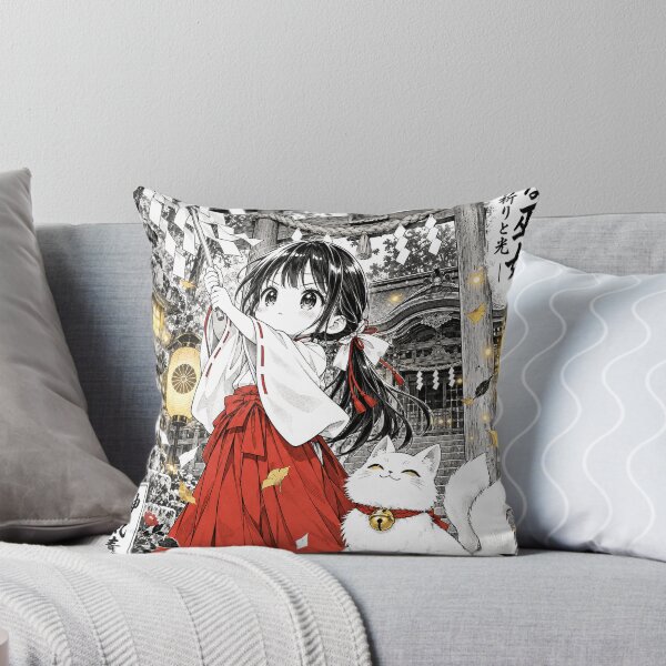 Item preview, Little Shrine Maiden – Chibi Miko & Lucky Cat designed and sold by WUSCHELWORKS.